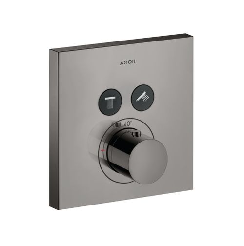 AXOR-HG-AXOR-ShowerSolutions-Thermostat-Unterputz-eckig-fuer-2-Verbraucher-Polished-Black-Chrome-36715330 gallery number 1